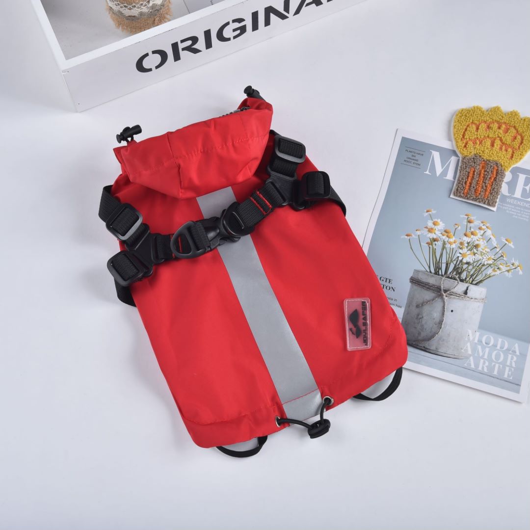 Waterproof Dog - Cat Raincoat with Reflective Hood