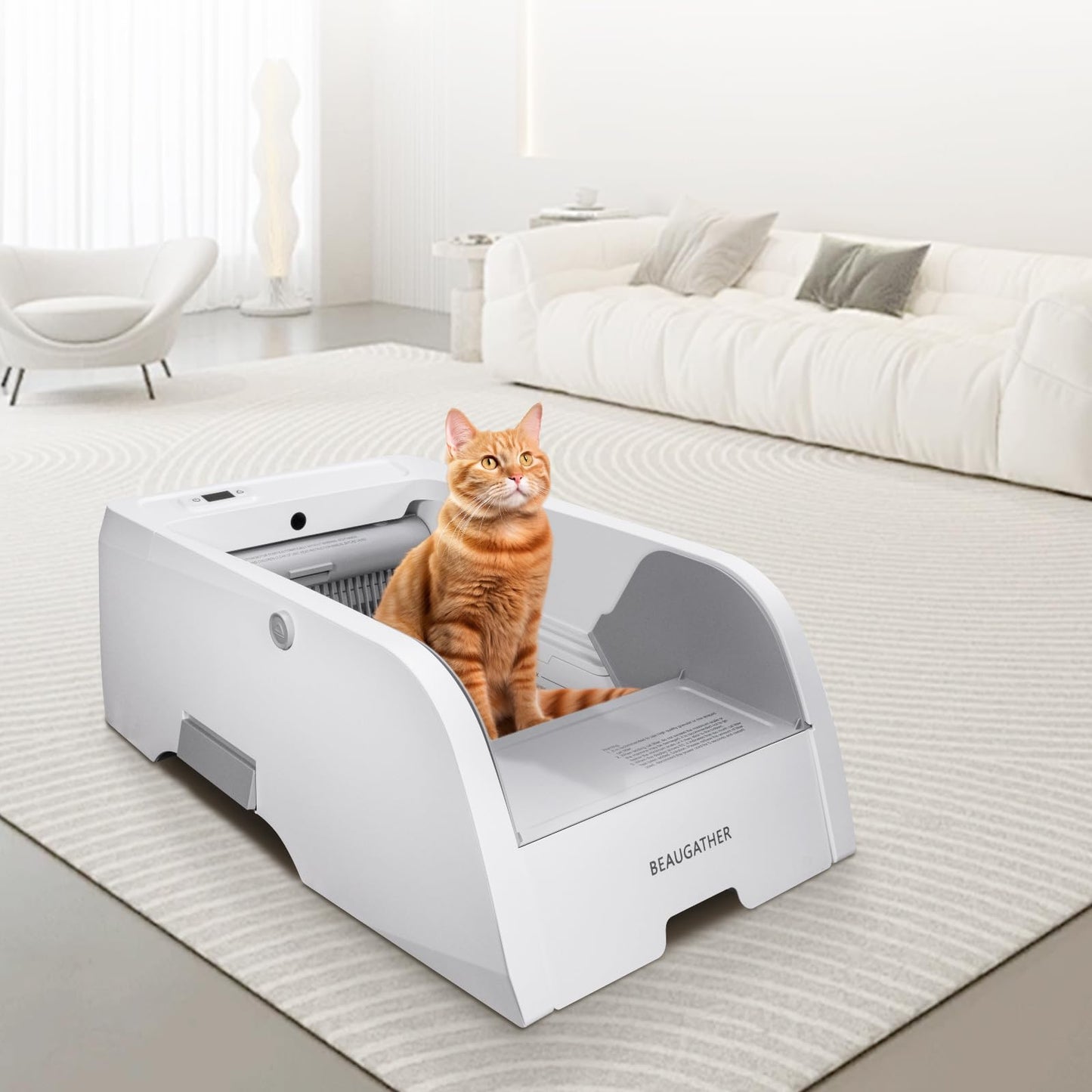 BEAUGATHER Self Cleaning Litter Box Upgraded Automatic Cat Litter Box