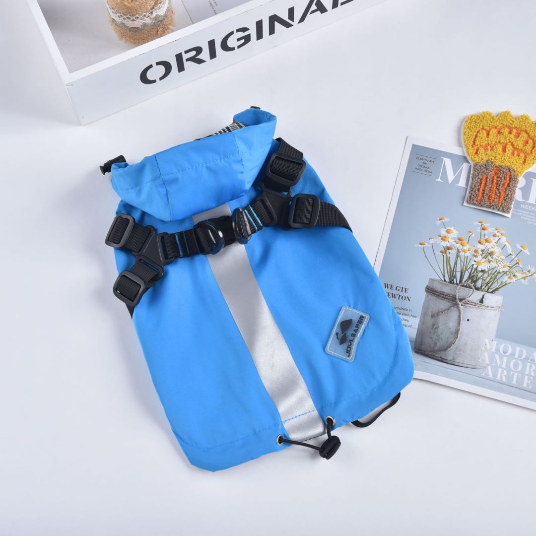 Waterproof Dog - Cat Raincoat with Reflective Hood